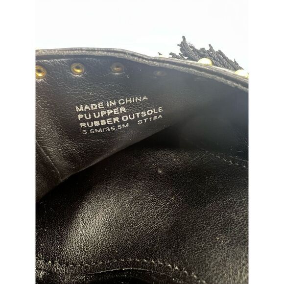 Michael Kors black Gallagher mule fringe pumps 5.5M career office womans - Picture 5 of 6